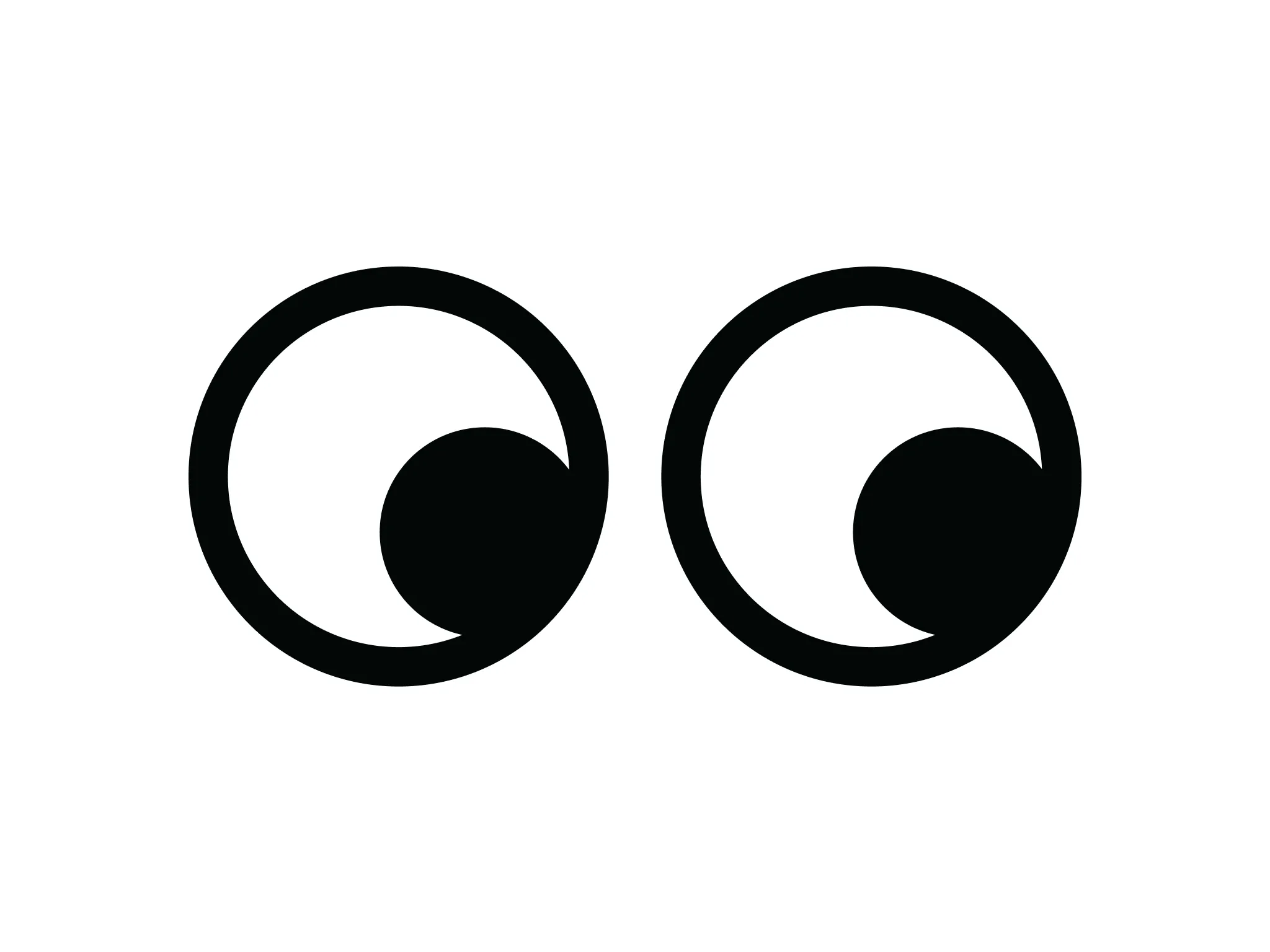 Two cartoon googley eyes looking to the right