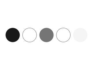 3 gray circles, their colors moving from light to dark